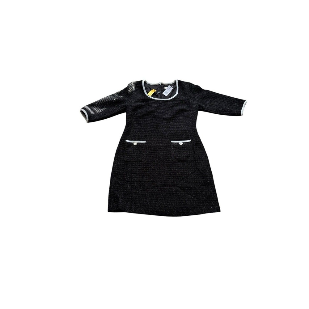 Nwt Alexia Admor Orla Scoop Neck Black Shift Dress 3/4 Sleeve Sz 14 White Accent